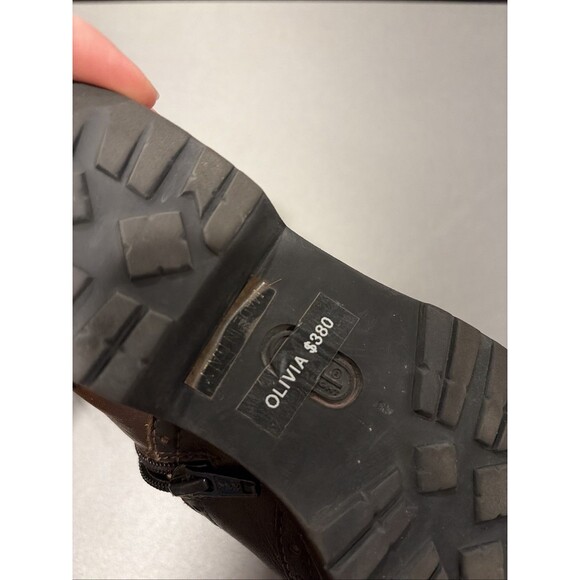 Sesto Meucci Brown Leather Olivia Ankle Boots Size 7 Zip Booties Italy - Picture 4 of 13